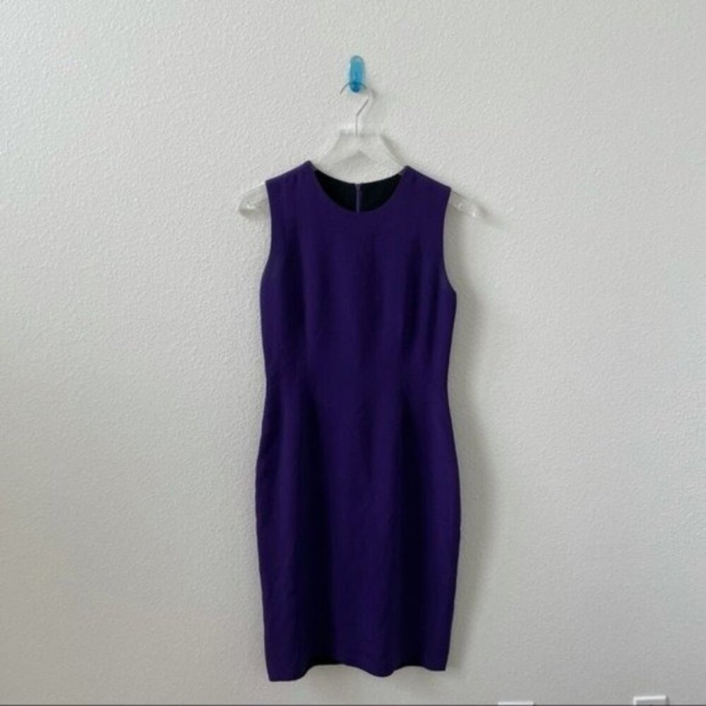 Sylvia Heisel Silk Purple Sleeveless Form Fitting Dress